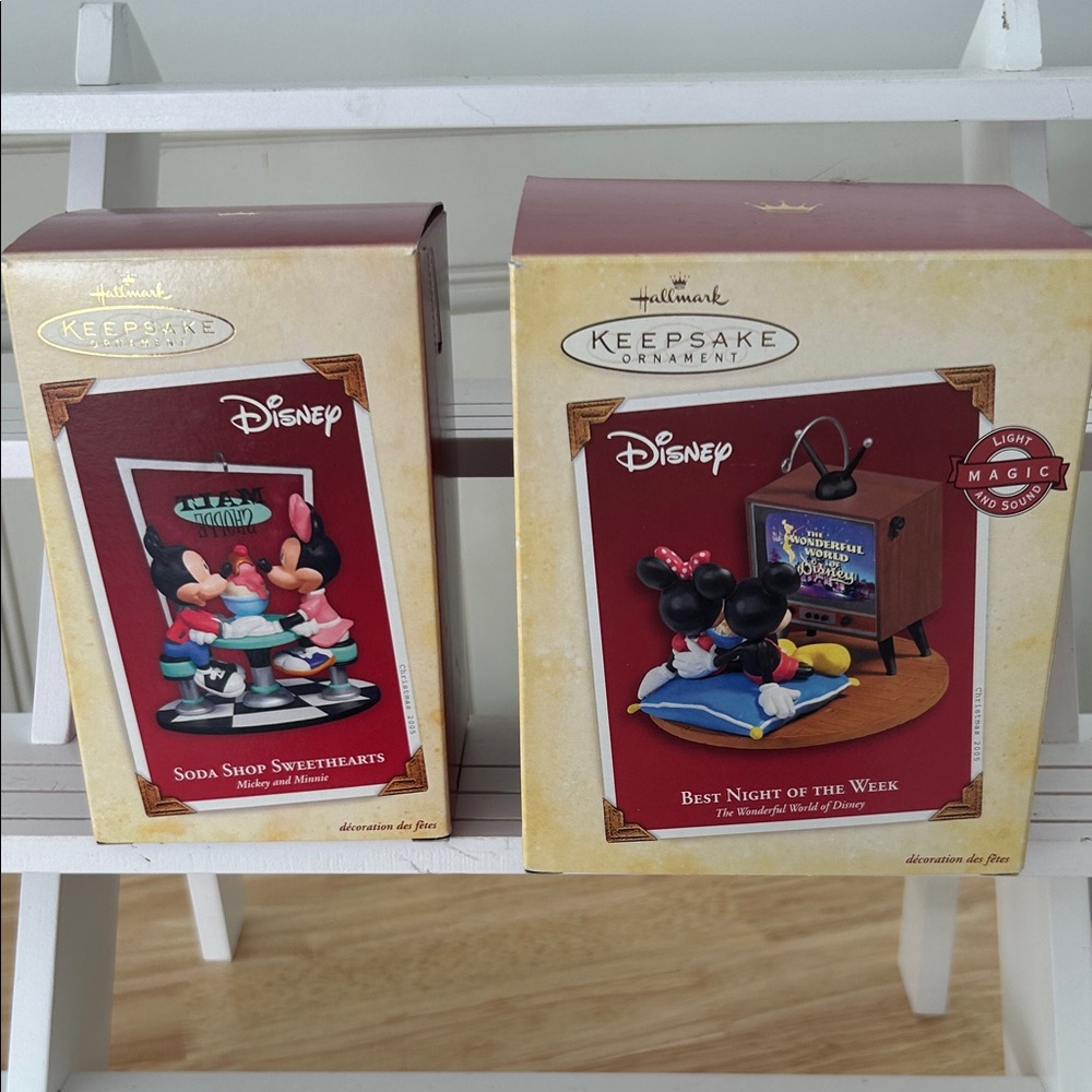 Disney Keepsake Ornament Set - Mickey and Minnie in Red and Black